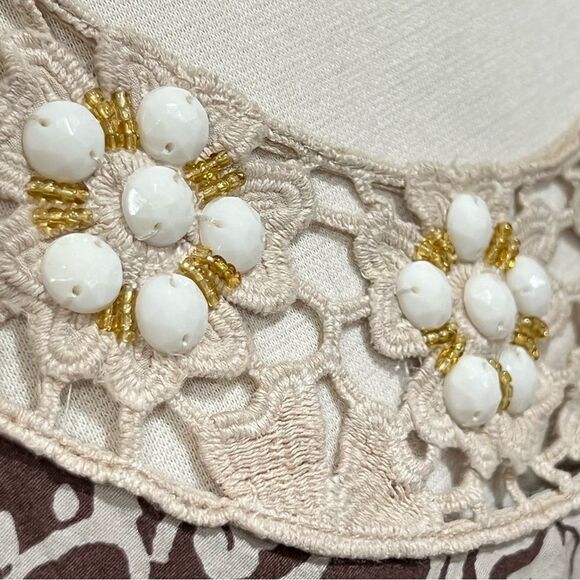 Free People Cream Folklore Dress in Espresso Brown Size 4 - Picture 5 of 16